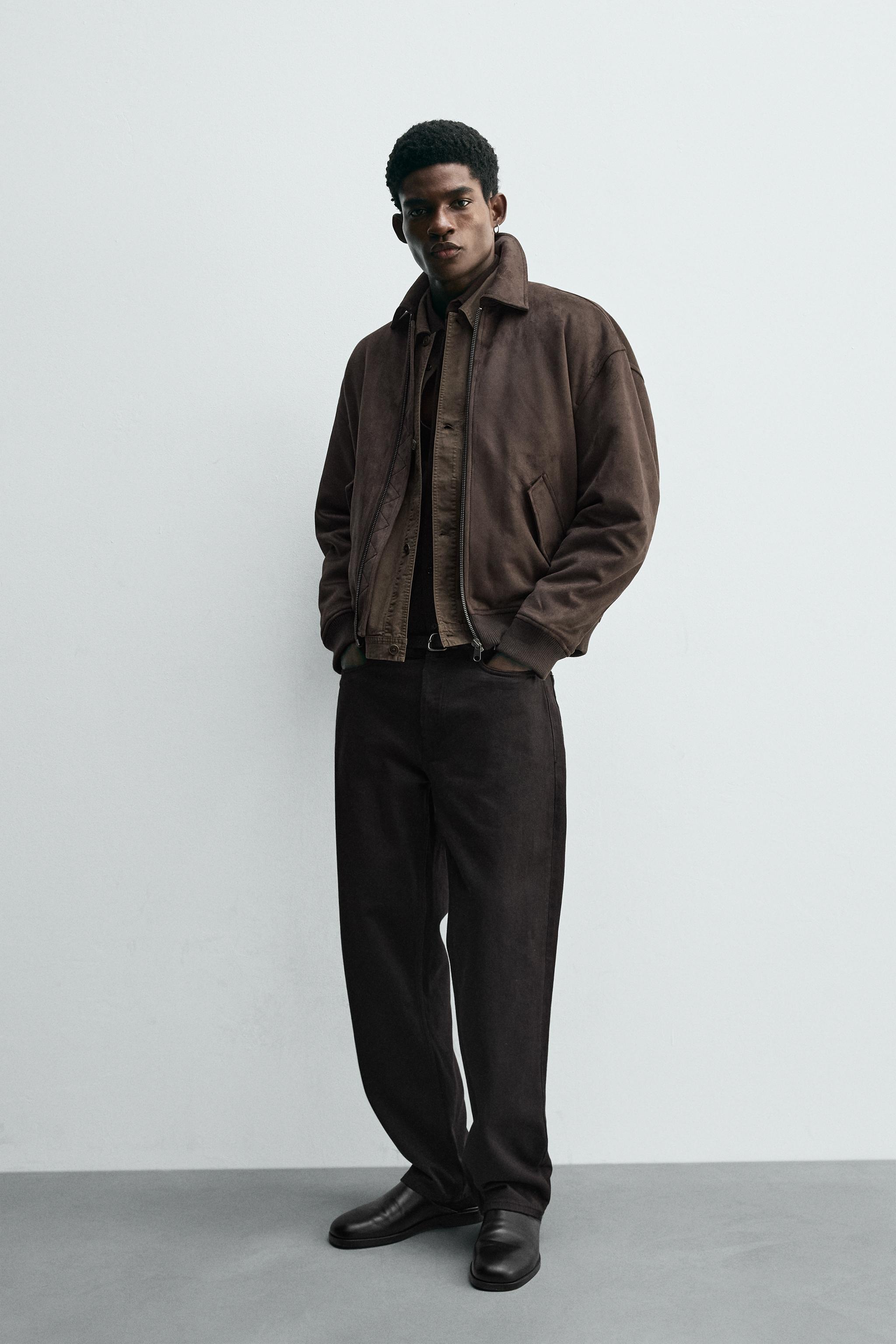 FAUX SUEDE QUILTED JACKET - Brown | ZARA United States