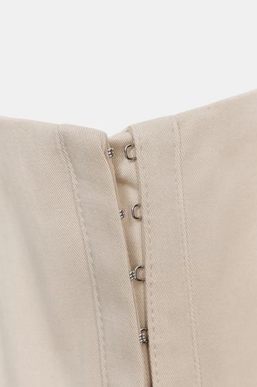 SHORT CORSETRY-INSPIRED DRESS - Beige by Zara - Image 5