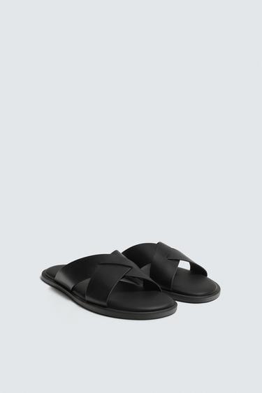 Zara CROSSED SANDALS - Black