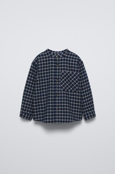 CAMISA CUADROS - Marinos / Crudos de Zara
