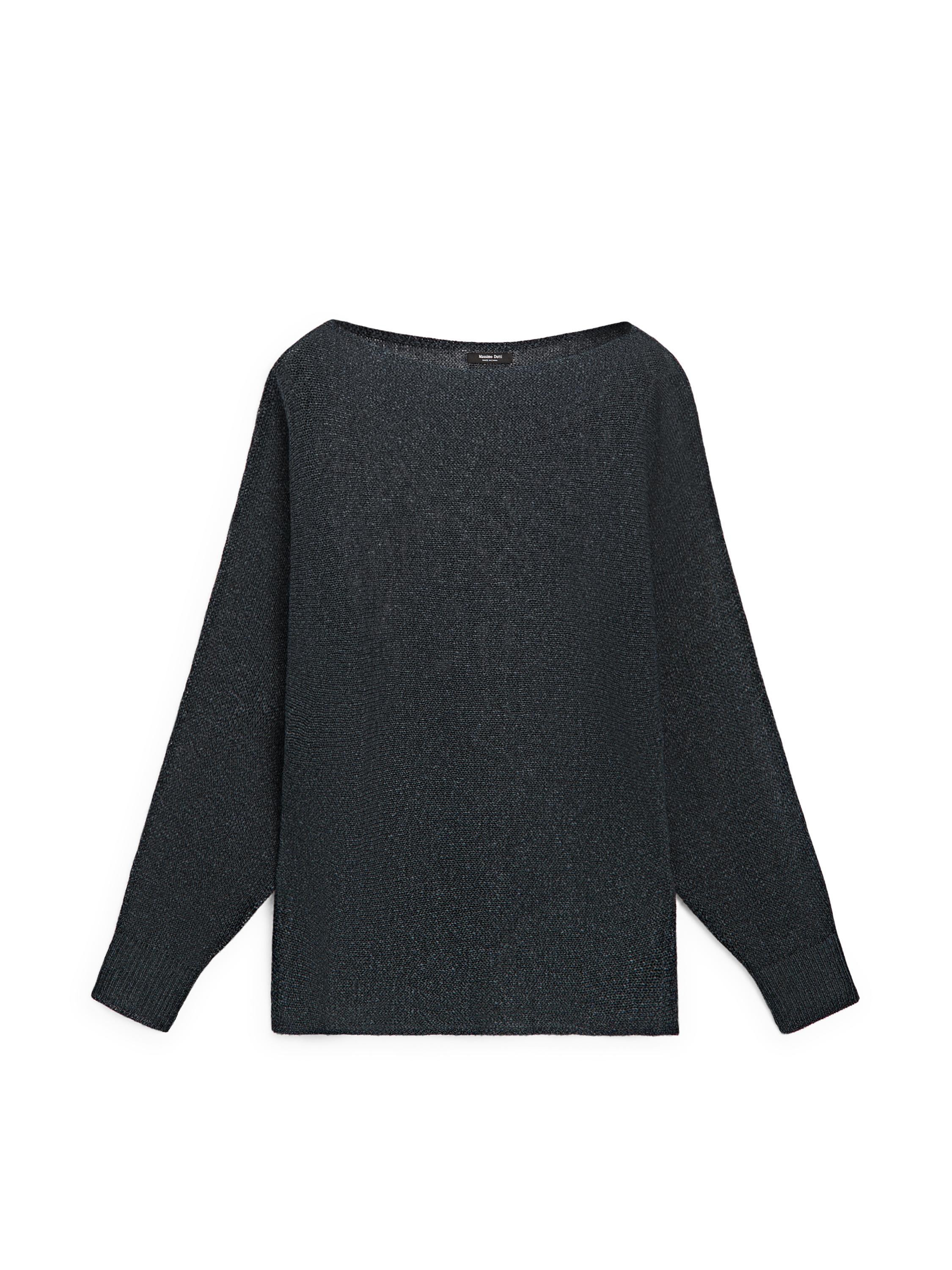 Flowing cotton blend knit sweater