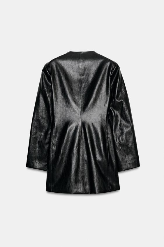 ROBE MATIÈRE SYNTHÉTIQUE DÉCOR DORÉ - Noir de Zara - Image 8