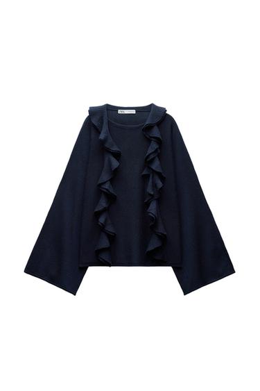 WOOL SCARF RUFFLE JUMPER