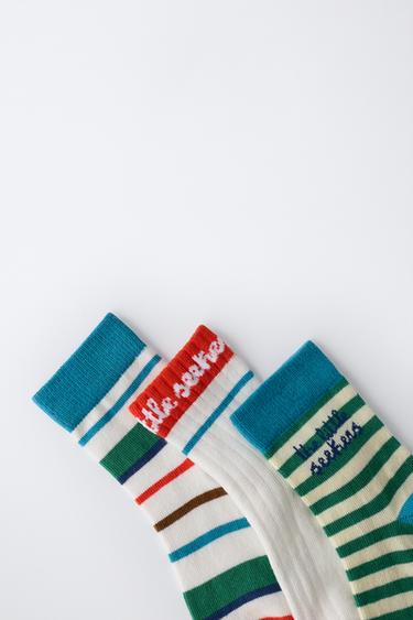 3-PACK OF ISABELLE VANDEPLASSCHE © STRIPED LONG SOCKS - Multicoloured by Zara - Image 2