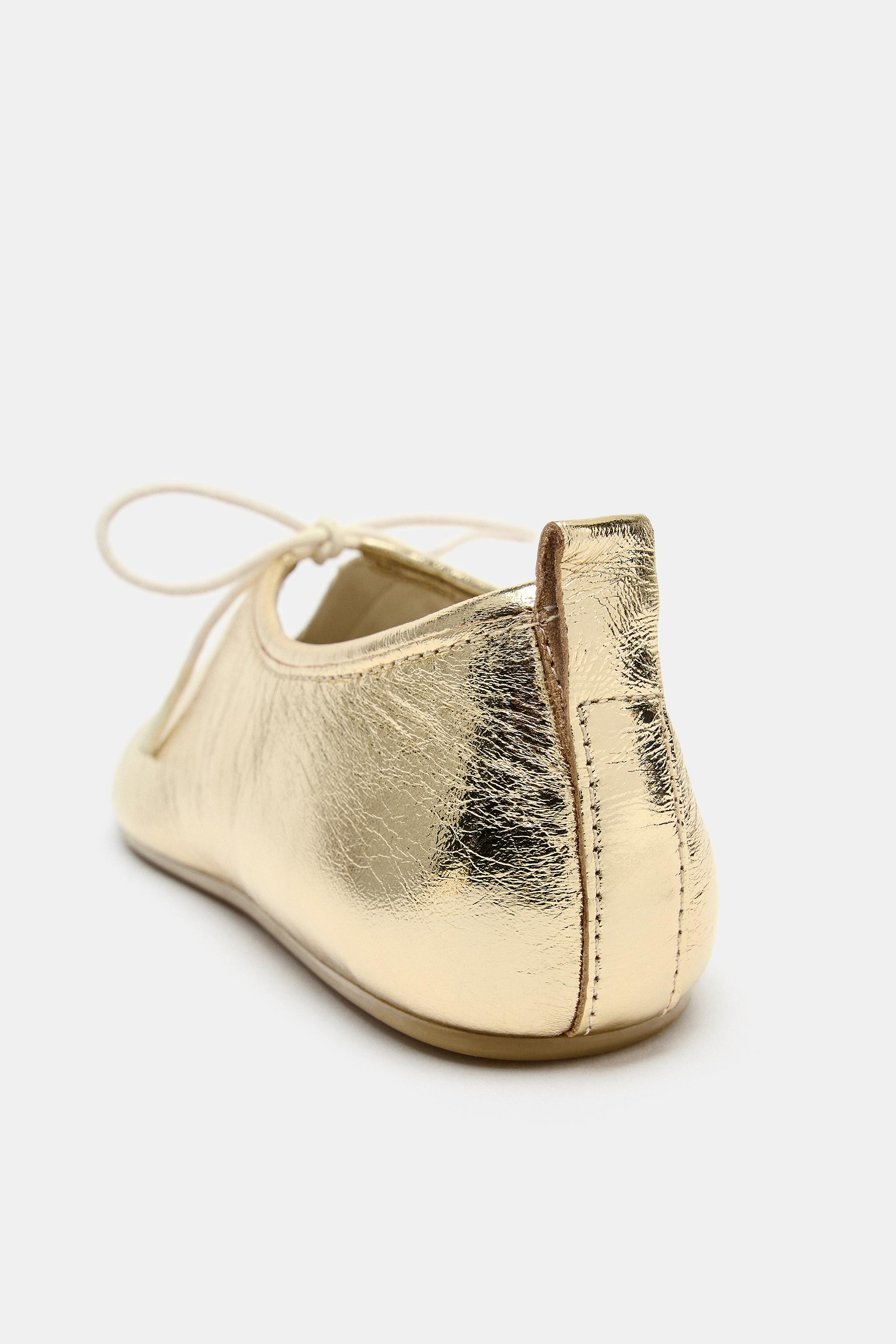 BALLERINES NŒUD EFFET MÉTALLISÉ