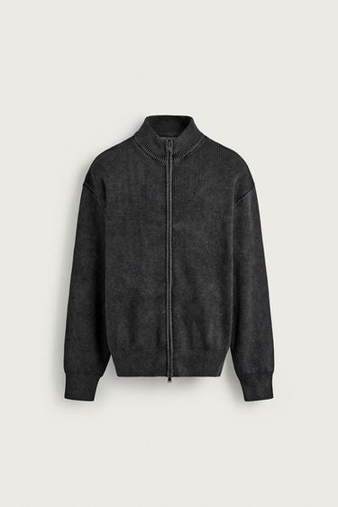 CHAQUETA PUNTO ESTRUCTURA LAVADA - Marino de Zara