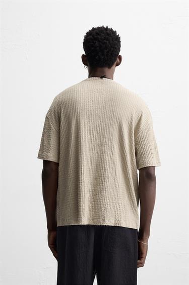 IRREGULAR TEXTURE T-SHIRT - Mid-grey by Zara - Image 2