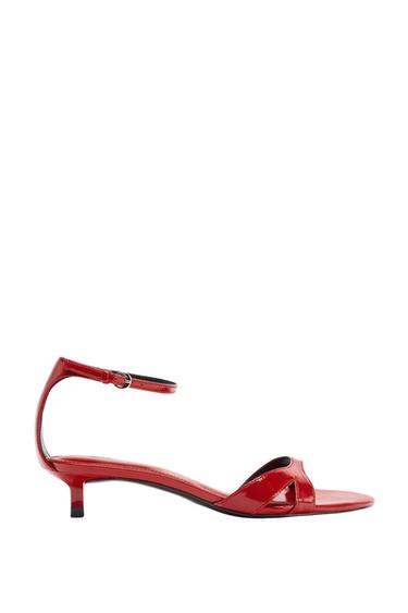 SANDALIA PULSERA PIEL - Rojo de Zara