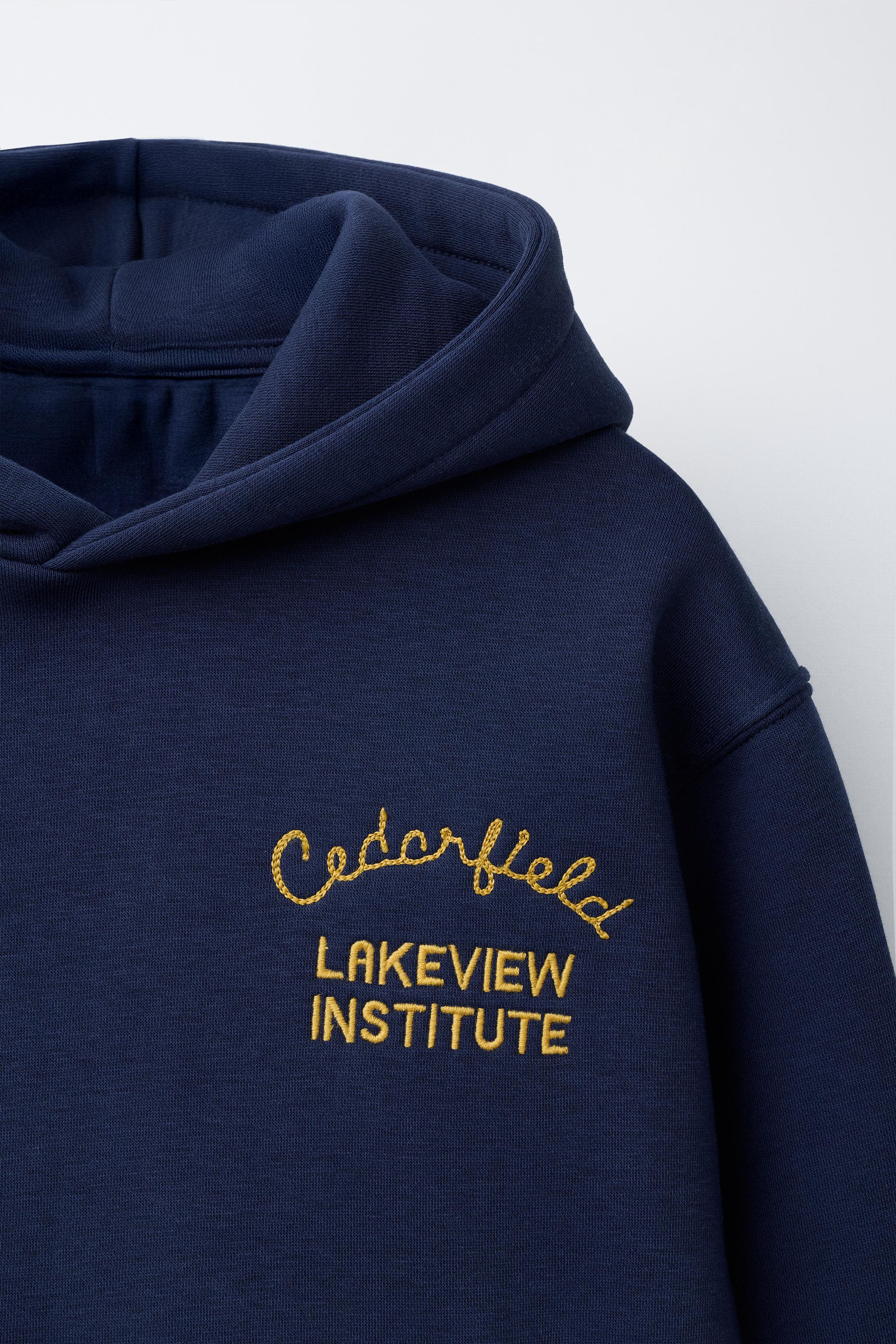 EMBROIDERED TEXT HOODIE