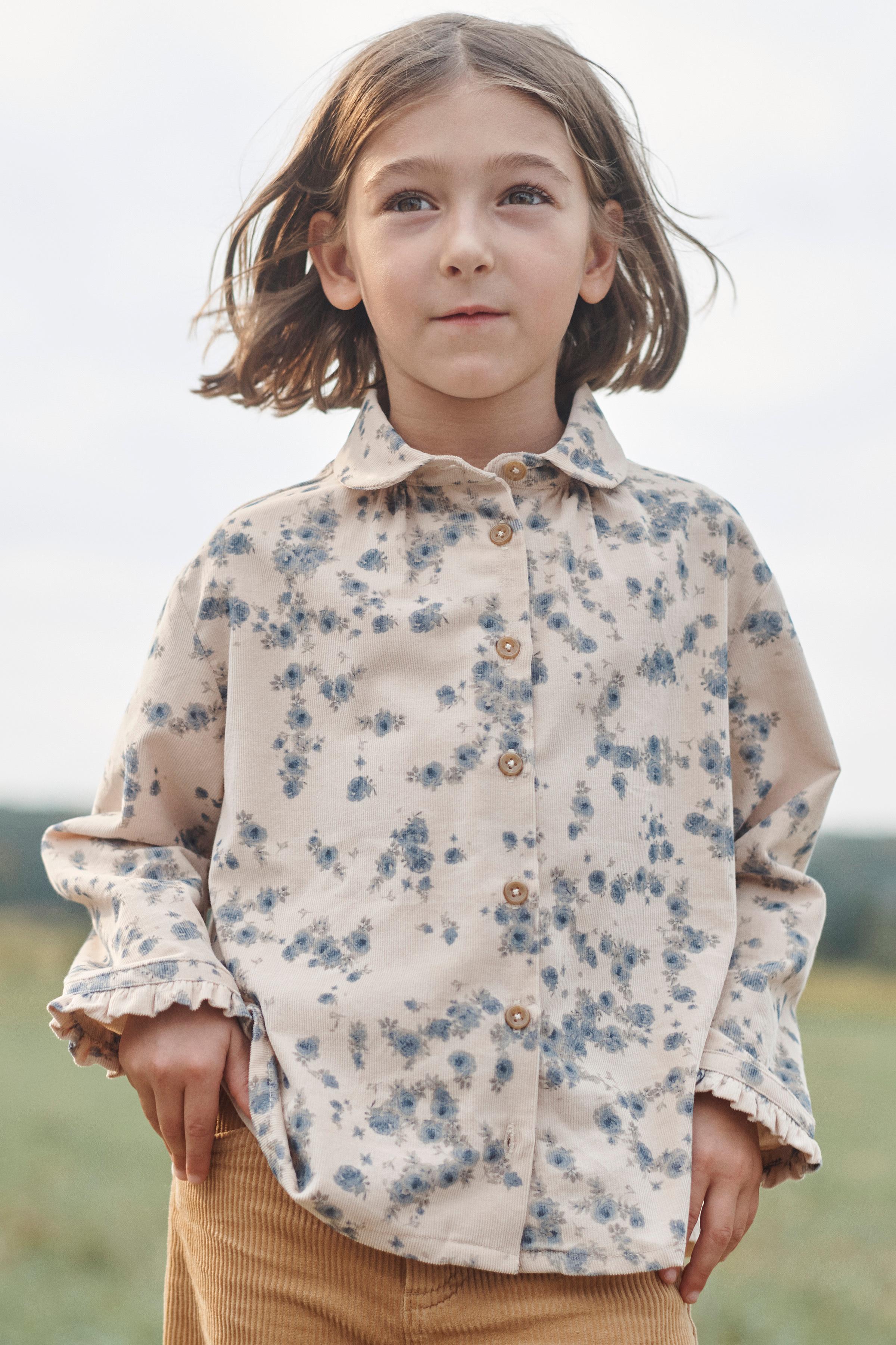 CHEMISE EN VELOURS CÔTELÉ FIN À IMPRIMÉ FLEURI ÉDITION LIMITÉE