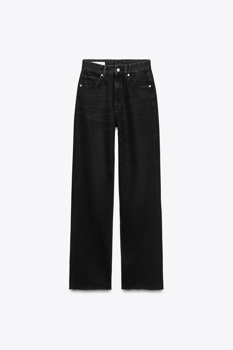 Jeans de tiro alto y pierna ancha TRF 7