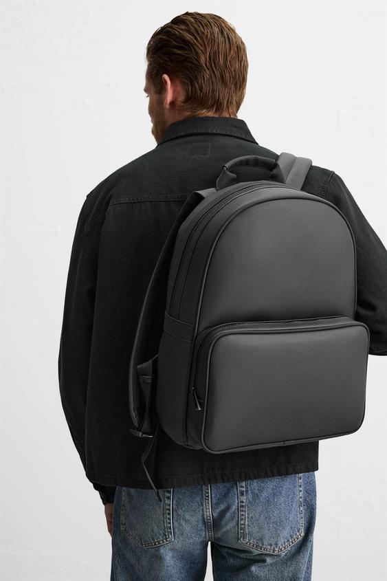 black leather backpack canada V S P way zippers consolidated with a leather puller Raven Leather Backpack- Isiro Canada