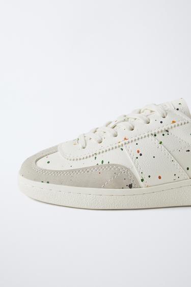 PAINT EFFECT SNEAKERS - White by Zara - Image 5