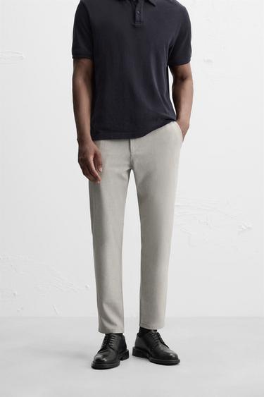 TEXTURED COMFORT TROUSERS - Beige marl by Zara