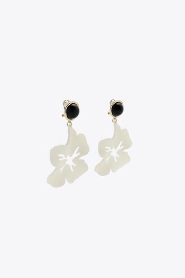 FLOWER BUTTON EARRINGS - Golden by Zara - Image 3