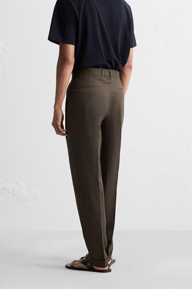 100% LINEN SUIT TROUSERS - Brown by Zara - Image 2