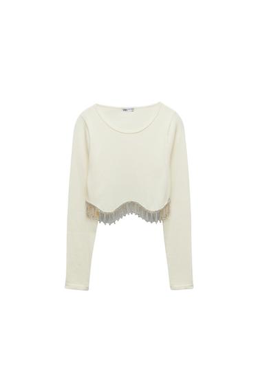 SEAMLESS RHINESTONE CROP TOP