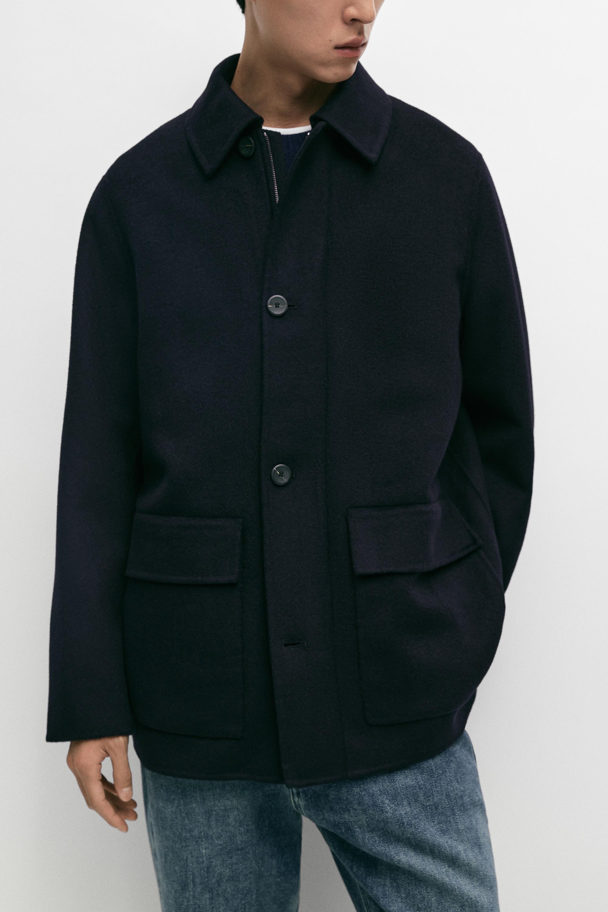 Short coat with detachable vest detail
