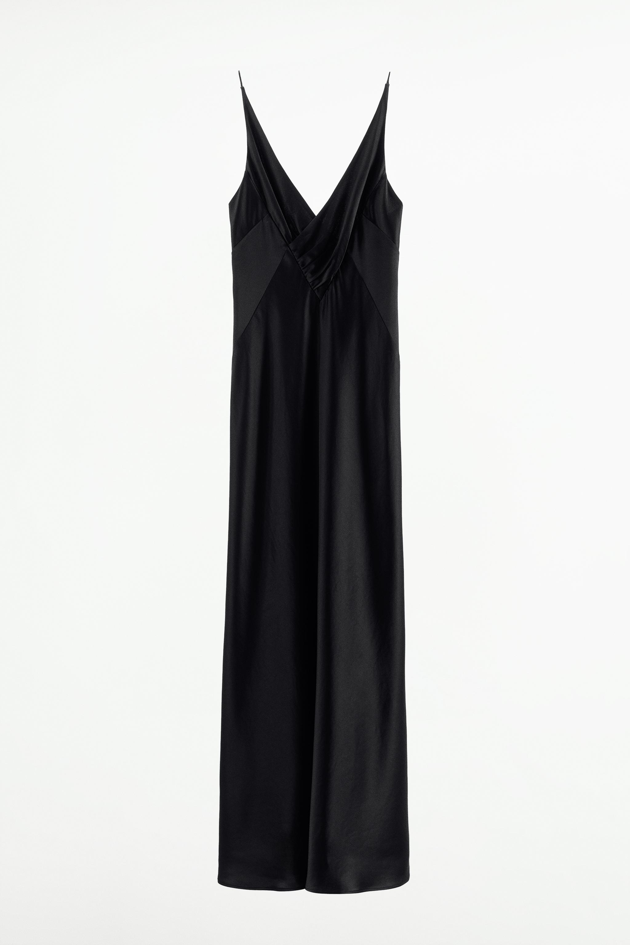 Zara slip shop dress black