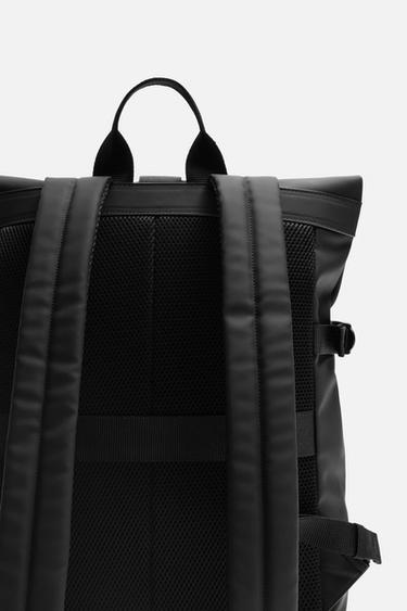 RUBBERISED FLAP BACKPACK - Black by Zara - Image 2