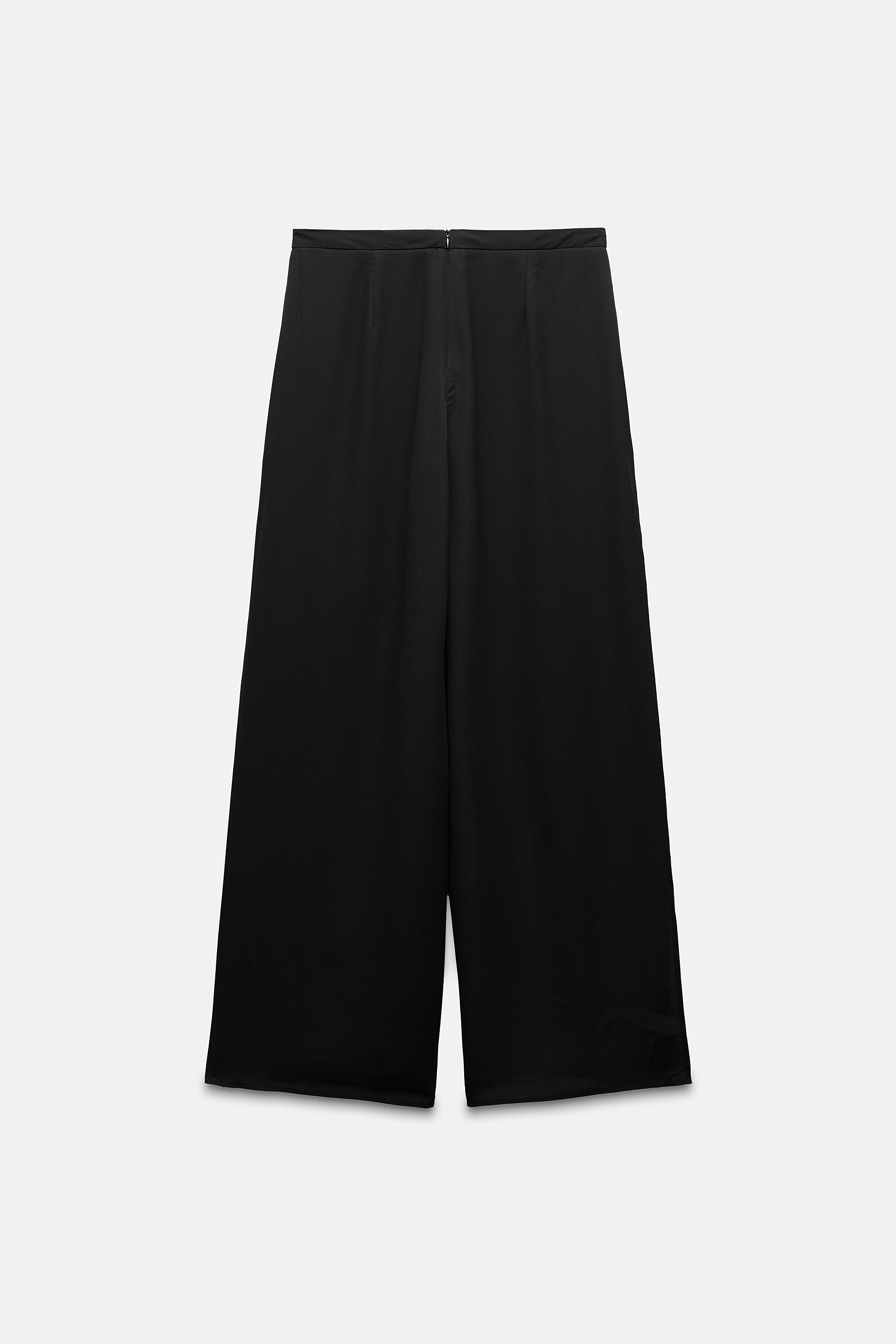 WIDE LEG PANTS WITH SIDE SLITS - Black | ZARA United States