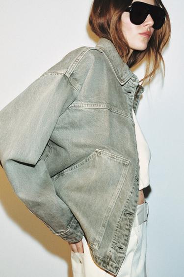 Z1975 DENIM JACKET - Khaki by Zara - Image 3