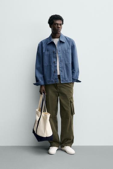 REGULAR FIT JACKET WITH POCKETS - Blue by Zara