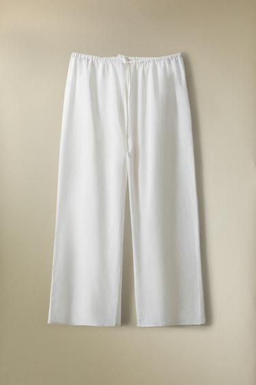 PANTALON CROP COUTURES - Blanc de Zara - Image 5