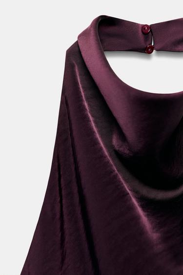 TOP HALTER SATINÉ - Bordeaux de Zara - Image 6