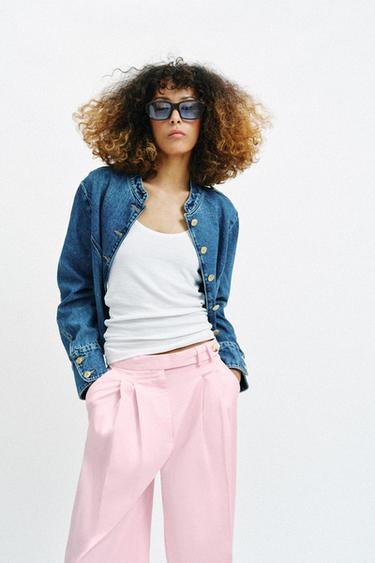 PANTALON LARGE À PINCES - Rose de Zara - Image 2