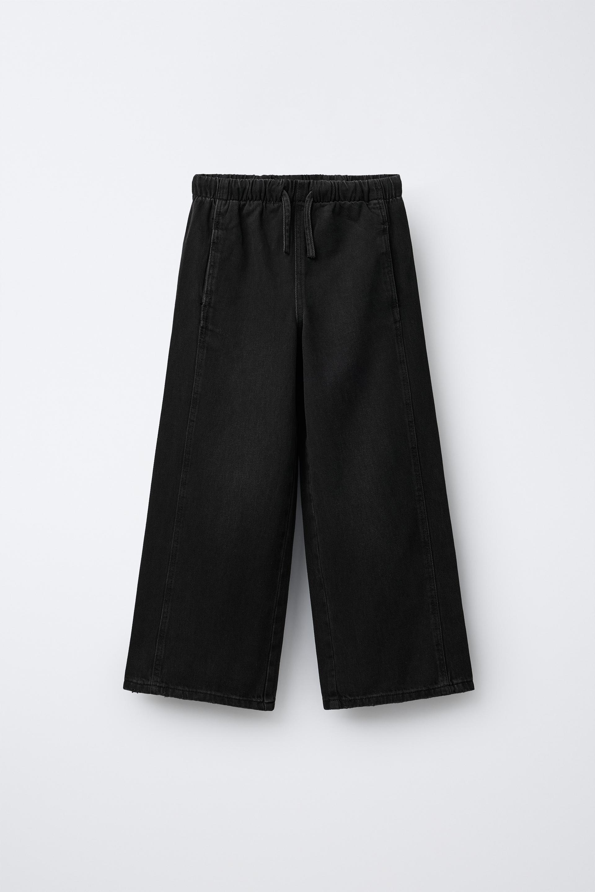 Wide-Leg Jeans With Drawstrings