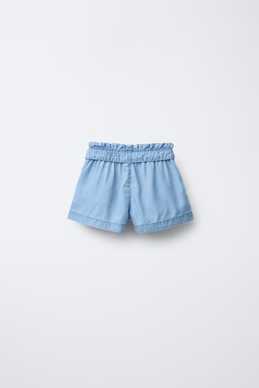 LOOSE-FITTING DENIM BERMUDA SHORTS - Blue by Zara - Image 1