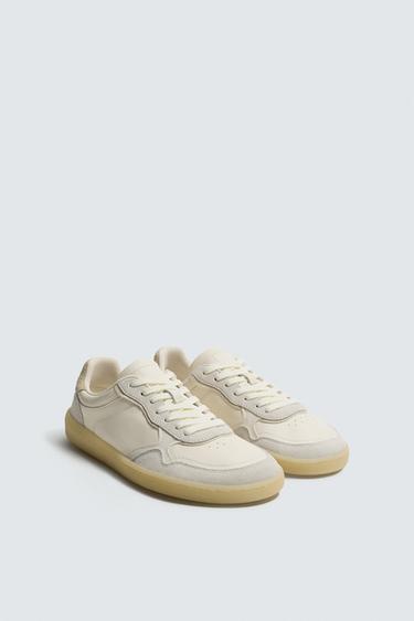 LEATHER BAREFOOT TRAINERS - White by Zara