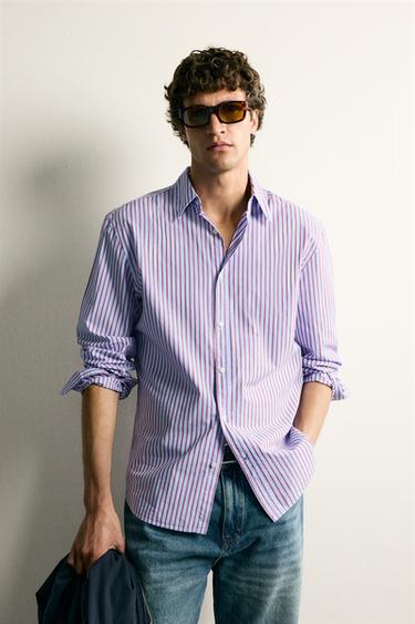 CAMISA REGULAR FIT RAYAS CONTRASTE - Rayas de Zara