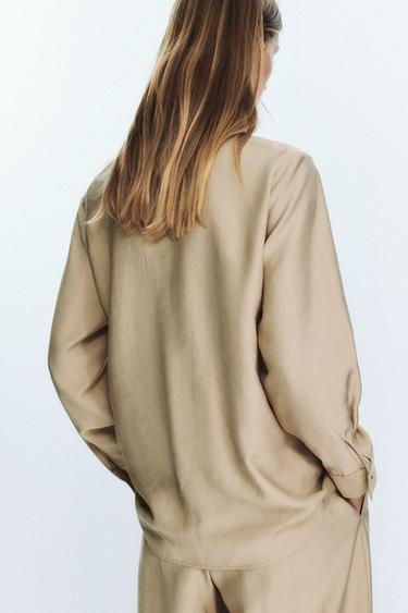 GOLD BUTTON WRAP SHIRT - Sand by Zara - Image 4