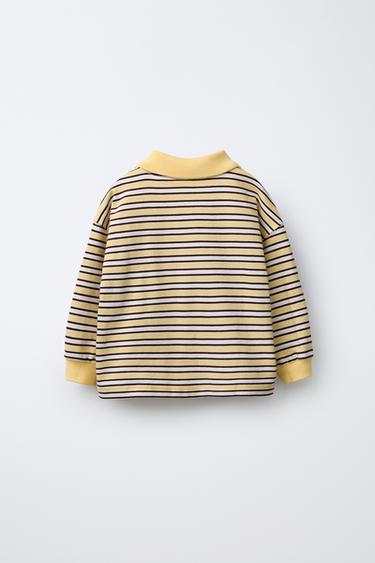 SWEAT POLO RAYURES - écru/jaune de Zara - Image 1