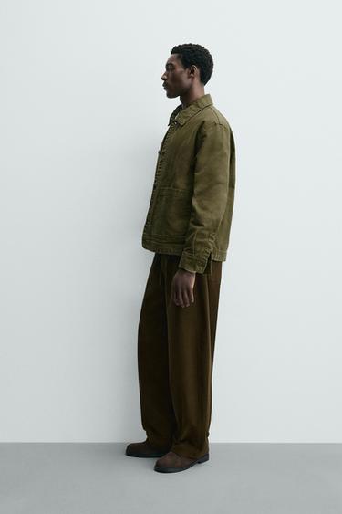 SURCHEMISE RELAXED FIT À POCHES - Vert mousse de Zara - Image 3