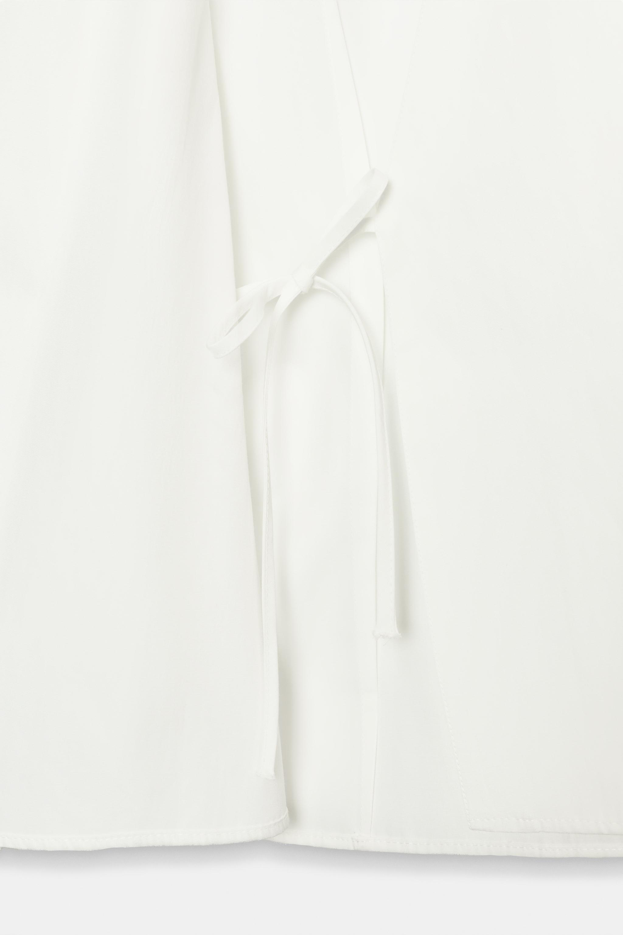 Zara POPLIN WRAP SHIRT — фото 6