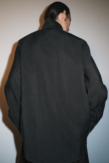 ZW COLLECTION OVERSIZE FLOWING SHIRT - Anthracite grey by Zara - Image 3