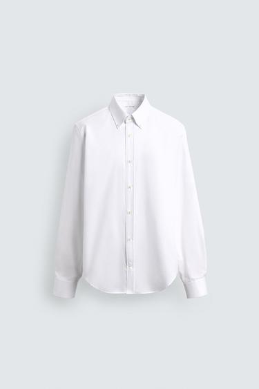 Zara REGULAR FIT COTTON SHIRT - White