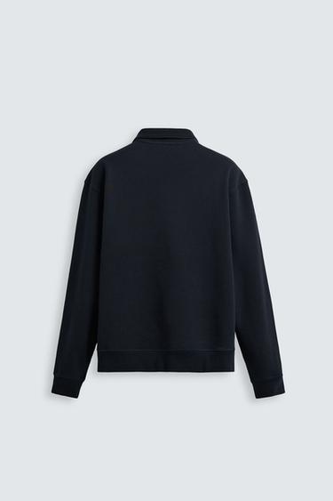 SWEAT COL ZIPPÉ BASIQUE - Bleu marine de Zara - Image 7