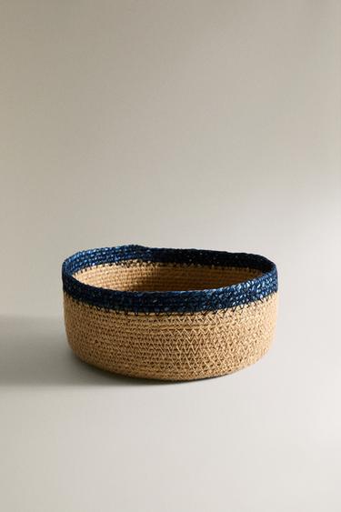 CESTA REDONDA SEAGRASS - Azul de Zara