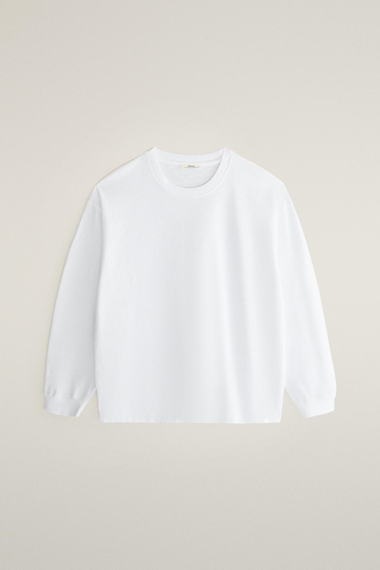 LONG SLEEVE COTTON T-SHIRT — White