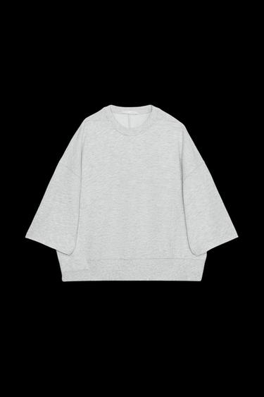 Zara WASHED SWEATSHIRT - Gray marl - Image 0