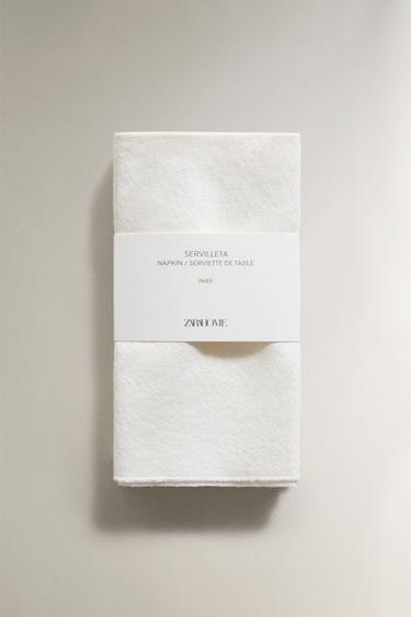 COARSE COTTON NAPKINS (PACK OF 2) - White by Zara - Image 4