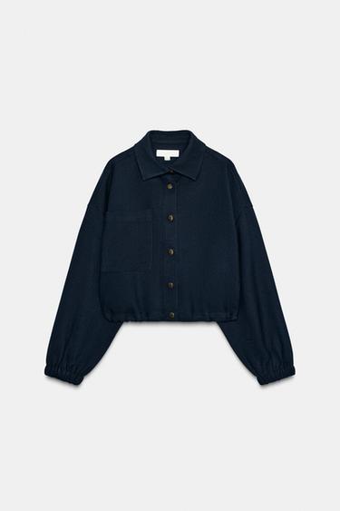 BLOUSON BOMBER COURT GLOBE - Bleu marine de Zara - Image 6