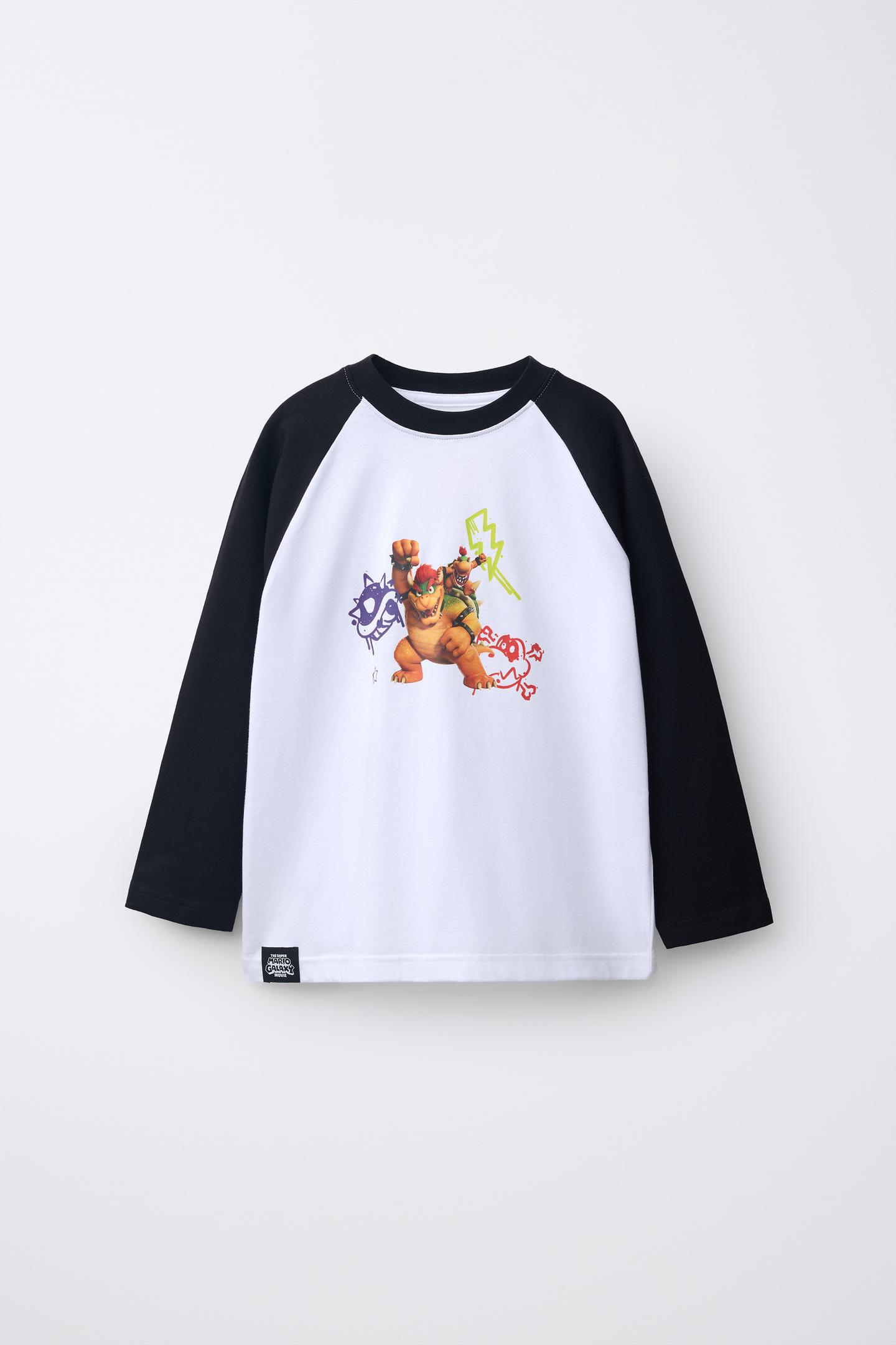 Детская футболка Zara Mario Bros ™ © Nintendo Print, цвет: Чёрный / Белый — фото 1