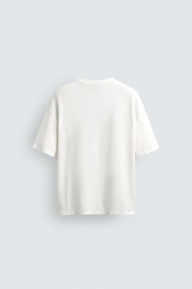T-SHIRT COL V COTON-CHANVRE - Blanc de Zara - Image 7