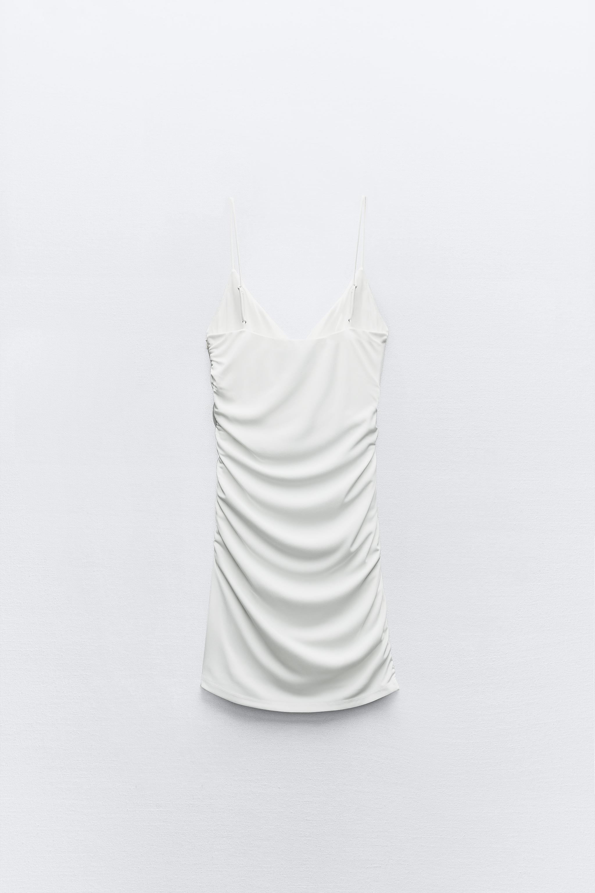 short dress with ruching zara