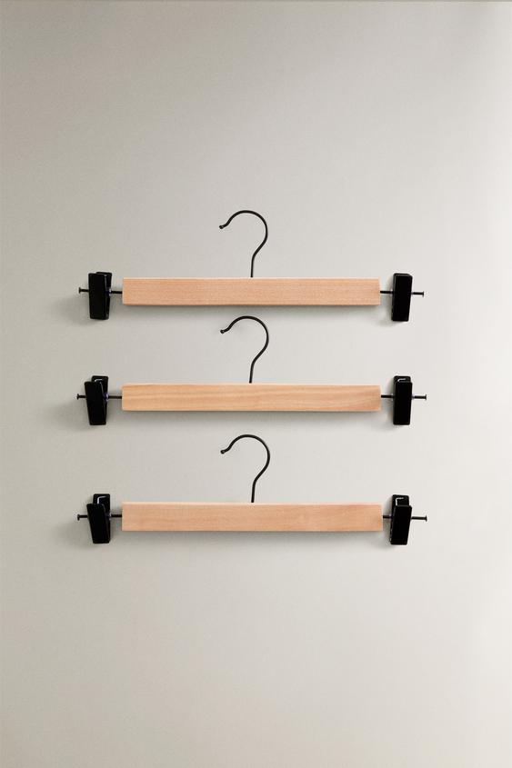 WOODEN SKIRT HANGER (SET OF 3) - Light beige by Zara - Image 0